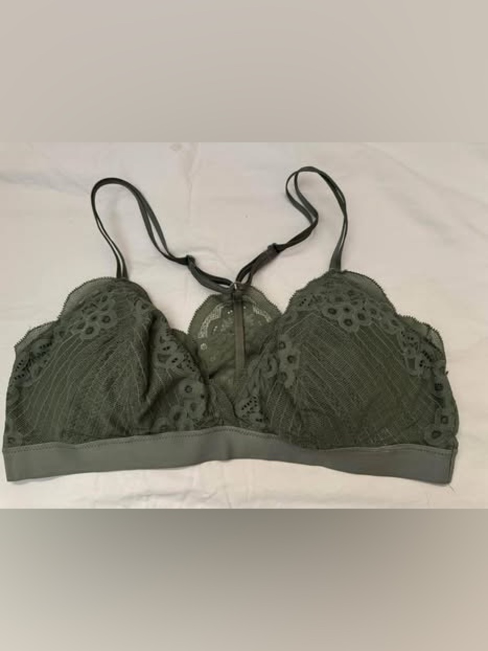 Aerie Green Lace Racerback Bralette in Size Large